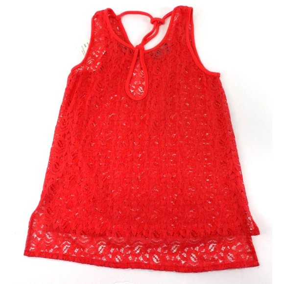 Women's Bright Orange see Thru Lace Tank Top size Medium NWT - Picture 5 of 5